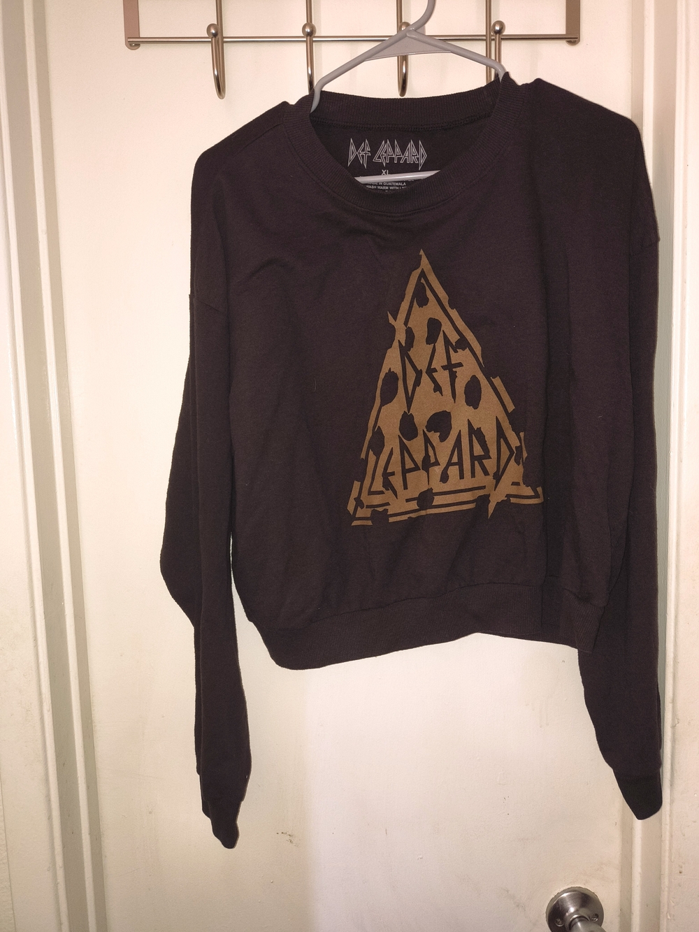 Def Leppard Brown Graphic Crewneck Sweatshirt - Women